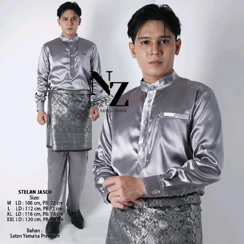 SETELAN TELUK BALANGA BAJU TANGAN MANSET DAN CELANA FREE SONGKET 7