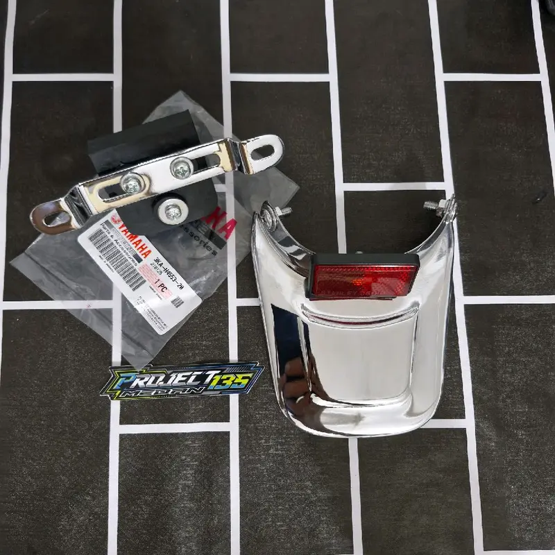 ANTI LUMPUR RX KING CHROME SET DUDUKAN NOPOL DAN MATA KUCING CHROME 1
