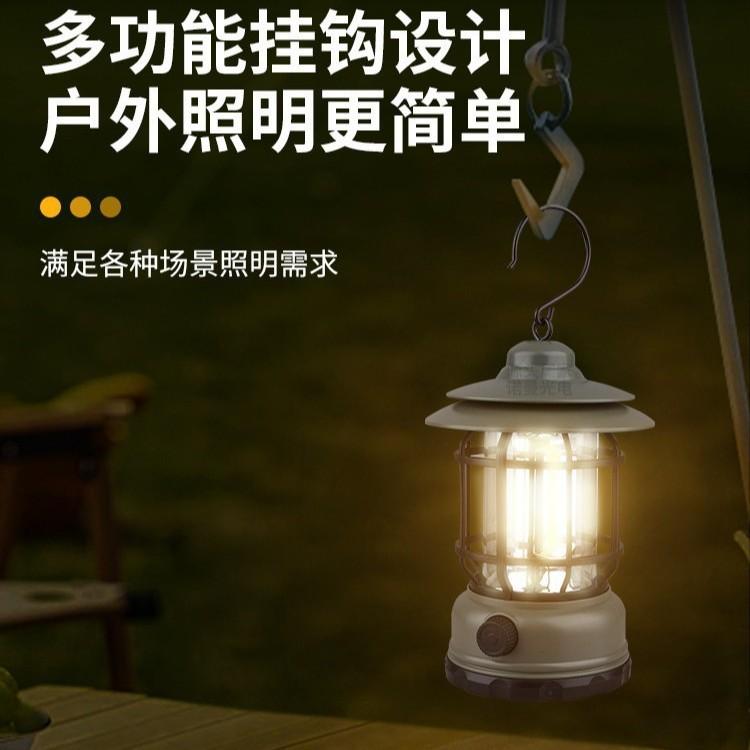 Đèn lồng cắm trại kiểu cổ điển, dùng được ngoài trời, có thể sạc lại, chống thấm nước, đèn treo trang trí trong lều, độ bền cao, dễ mang theo và tiện dụng cho các hoạt động cắm trại.