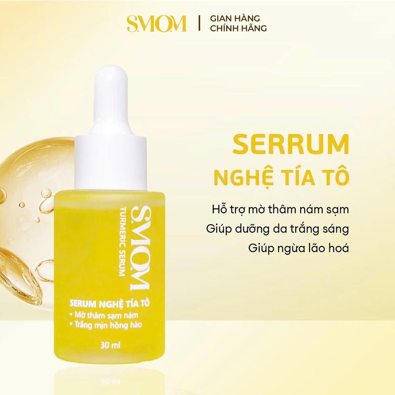 Serum Nghệ Tía Tô SMOM Niacinamide - Hỗ Trợ Mờ Thâm, Hỗ Trợ Dưỡng Trắng Da 30ML
