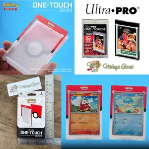 Ultra Pro ONE-TOUCH 35pt Magnetic Holder Gold Edge UV Sport K-Pop PhotoCard MTG Pokemon Poke Ball Pokeball
