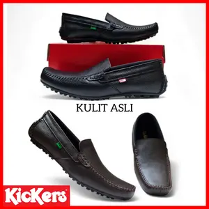 SEPATU KICKERS PRIA KULIT ASLI SIZE 38 - 44 / SEPATU KERJA KANTOR COWOK / SEPATU PANTOFEL SLIP ON MOKASIN WEDDING