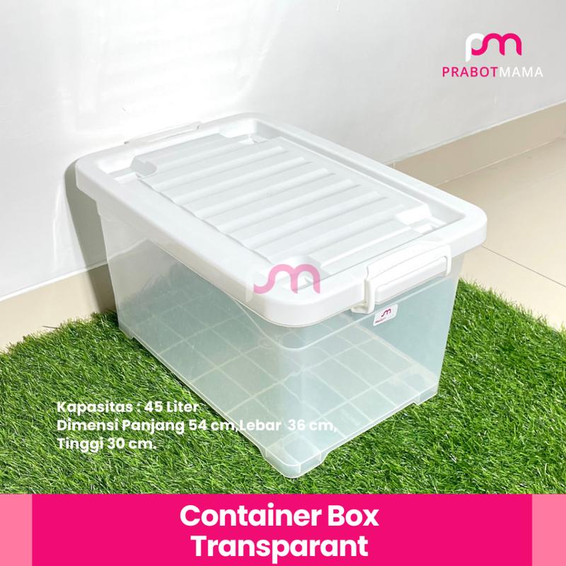 Container Roda Bening Hyper 45L 60L - Prabotmama / Tempat Penyimpanan / Box Serbaguna 3