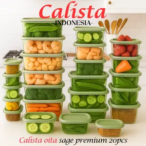 [ CALISTA ] FOOD CONTAINER TOPLES PLASTIK CALISTA OITA SET ISI 20PCS TEMPAT PENYIMPANAN MAKANAN DI KULKAS FOOD PREPARATION STORAGE SET