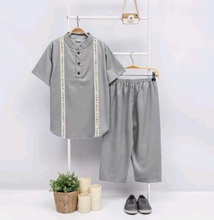 Setelan Baju Muslim Anak Laki Laki Motif List Terbaru - Baju Koko Anak Best Seller 2