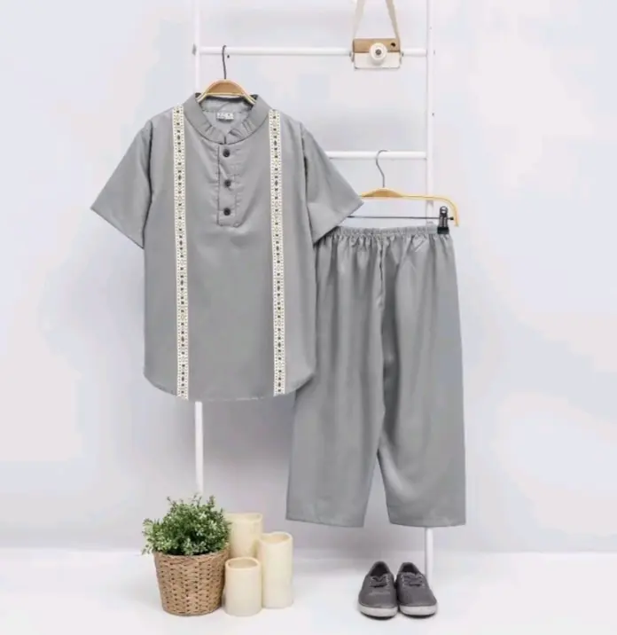 Setelan Baju Muslim Anak Laki Laki Motif List Terbaru - Baju Koko Anak Best Seller 2