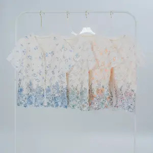 Oh Teen - Shortsleeve Kemeja - Blouse Flower - Atasan Wanita