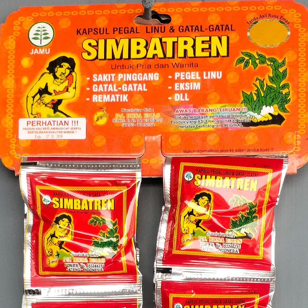 (1 RENCENG ISI 20 SACHET) KAPSUL Simbatren Herbal Pegal Linu ORIGINAL 100%