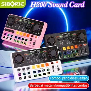 Siborie 48V Professional Soundcard H500 Mixer Bluetooth Audio USB External Sound Card Live Teater Karaoke Kartu Suara