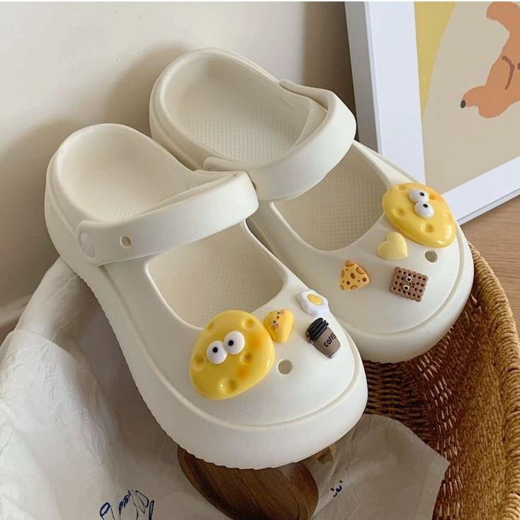 Product Introduction of Komin Sendal Mary jane Sendal Wedges Sandal Baim Wanita DIY Terbaru Slip On Import Sendal Medis Anti Air Sandal Platform Anti Slip 22