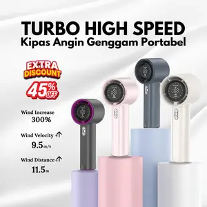 Kipas Angin Genggam Portabel Digital, 100 Level Kecepatan, Turbo Mini, Display LCD, 4 Warna Stylish, Baterai Tahan Lama, Ringan & Mudah Dibawa, Pilihan Terbaik untuk Musim Panas dan Perjalanan