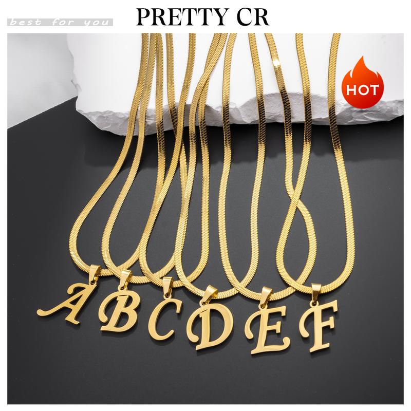 Vòng Cổ Mặt Dây Chuyền Chữ Cái Tiếng Anh Đầu Đầu, Vòng Cổ Cặp Đôi, Thời Trang Và Đơn Giản, Sản Phẩm Mới, Làm Bằng Thép Titan Không Phai Màu, Vòng Cổ Ban Nha, A-Z Hoa Trang Sức Hoa Trang Sức Cua Nữ