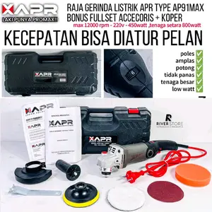 APR Raja Gerinda Listrik Variable Speed Type AP91MAX Fulset Koper Mesin Poles Mobil Besi Stainless Motor Kayu Amplas Premium Quality