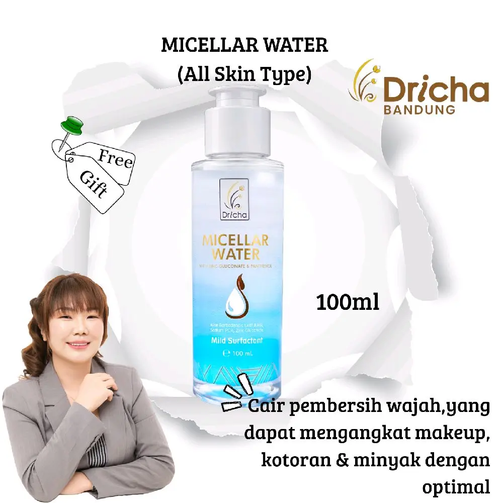 Dricha Micellar Water Mild Deep Cleansing Remover, Cleaning make up Wajah, kotoran dan minyak berlebih