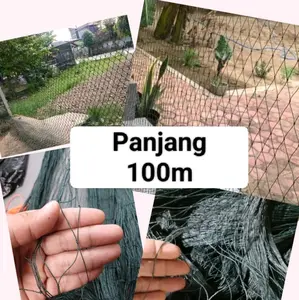 Jaring Pagar 100m Lubang 3,5/4inc Kandang Ayam, Kebun , Halaman Bonus tali atas bawah