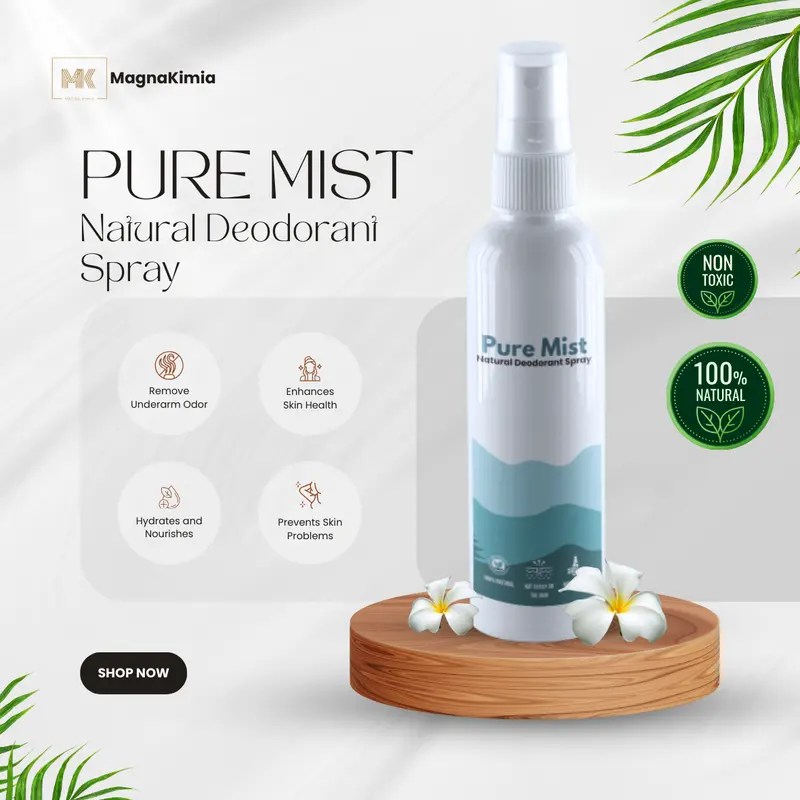 Pure Mist / deodorant spray alami - Deodoran Alami untuk Kesegaran Tanpa Noda - benghilang bau ketiak dan keringat 0