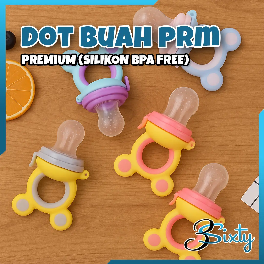 DOT BUAH EMPENG BAYI MPASI Multifungsi Baby Fruit Feeder Original blue kids Pink