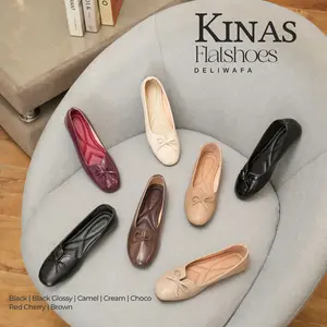 [Deliwafa] Kinas Flat Shoes Fashion Wanita Kerja