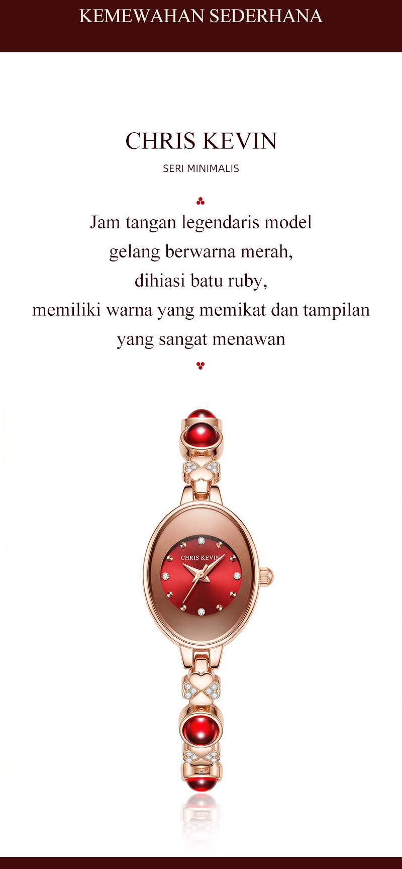 CHRIS KEVIN[COD]jam tangan wanita bergaya klasik retro, elegan, mewah ringan, tahan air, dengan desain perhiasan yang anggun