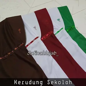 Jilbab Anak Sekolah Sd Smp Sma Model Serut Samping/ Jilbab Hijab Kerudung Anak Sekolah Model Serut Samping Warna Lengkap