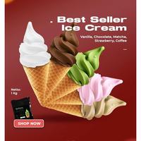 Gambar soft ice cream powder vanila creamy coklat strawberry bubuk soft es krim qudyew 1 kg Susu - VANILLA dari Toserda Bandung Kota Bandung 1 Tokopedia