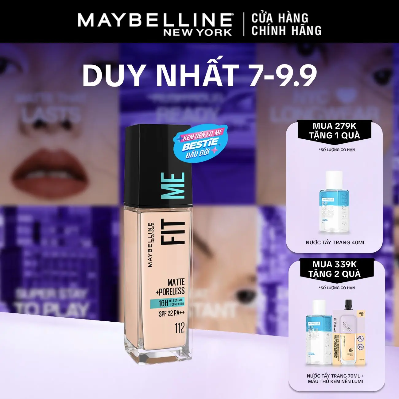 Kem nền mịn nhẹ kiềm dầu Fit Me Maybelline New York Matte Poreless Foundation 30ml