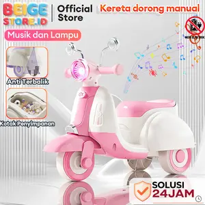 Mobil Dorong Anak Manual dengan Lampu LED Anti Slip | Desain Stabil & Anti Terbalik, Kotak Penyimpanan Tersembunyi | Beban Maksimal 100kg | Mainan Dorong Anak Usia 1-4 Tahun | Aman & Cocok untuk Keluarga Muslim