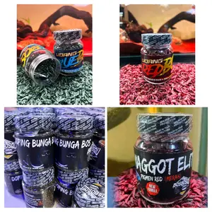 PAKAN IKAN BY BOSBOSQU MAGGOT ELIT DOPING BUNGA UDANG RED DAN BLUE PROGRES IKAN KAMU JADI MAKIN MANTAP