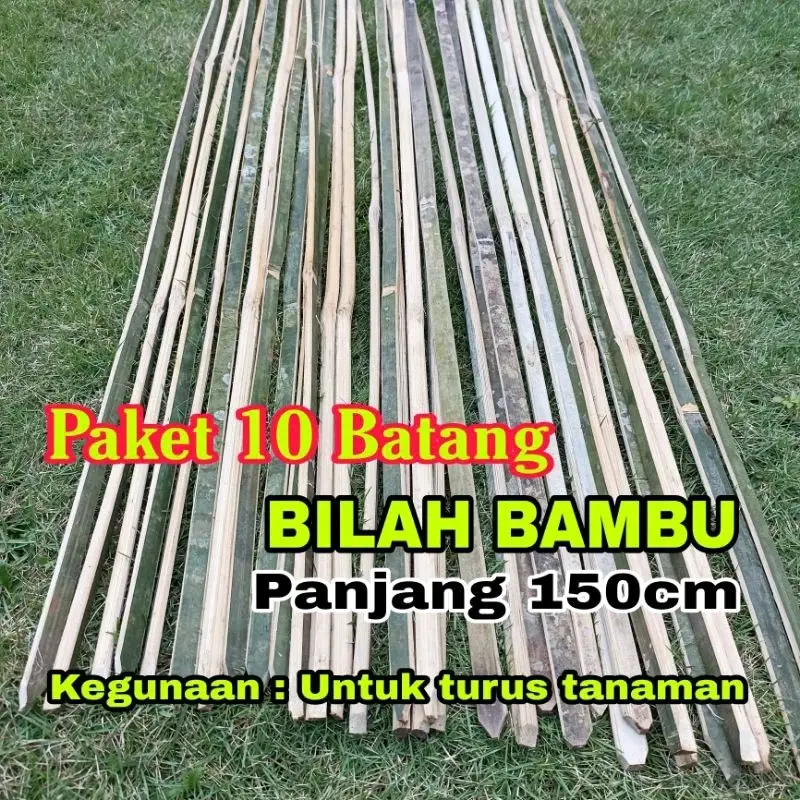 Bambu Bilah 150Cm/Paket 10 Batang/Bambu Pagar/Pagar Kandang Hewan