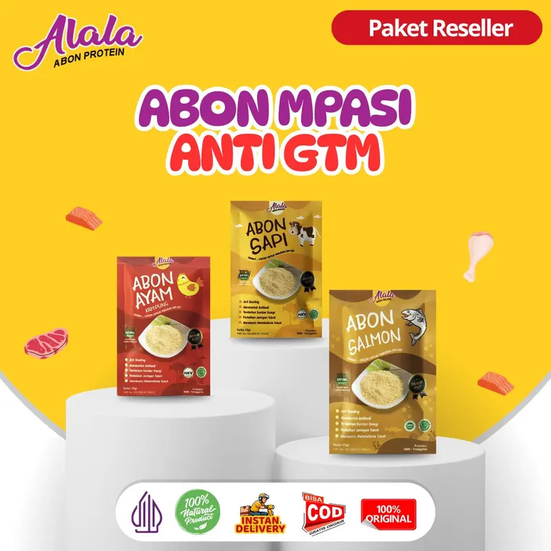 ALALA Abon Bayi  Booster  8 Bulan - Abon Anak Sehat  Non Msg Abon Bayi Pilihan Bunda abon  cipung bubuk  tabur mpasi 5