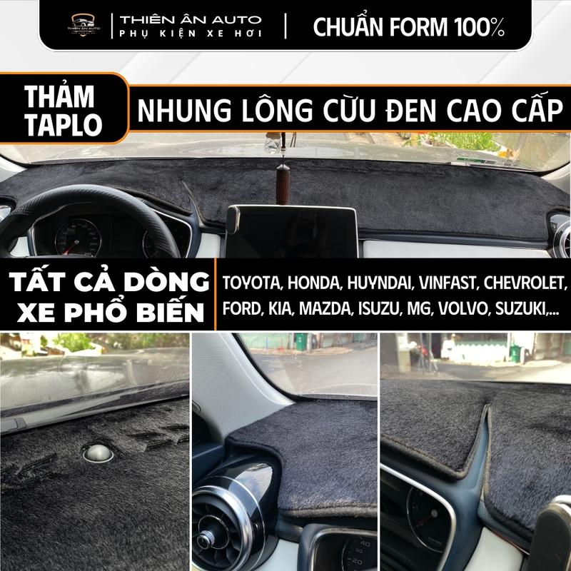  Thảm Taplo Nhung Lông Cừu Đen Đầy Đủ Các Dòng Xe - Chất Liệu Nhung Lông Cừu - Chuẩn Form - Chống Nóng Chói - Chống Hắt Sáng Kính - Thiên Ân Auto 