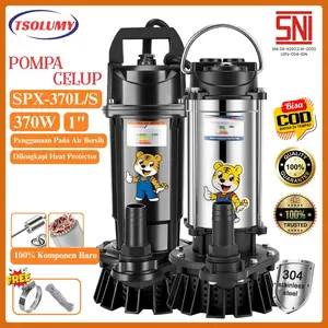 Tsolumy Pompa Celup Air Kotor SPX-370L/S Submersible Pump 370W Outlet 25mm inch 220V Pompa Kolam Ikan Pompa Banjir Pompa Taman Pompa Kolam Ikan Pompa Kolam Renang Pompa Irigasi Pompa Tambak Pompa Anti Karat Anti Korosi