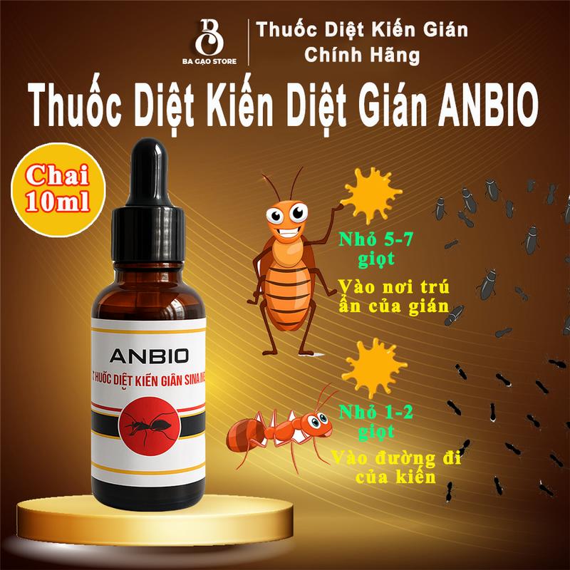 Tinh Chất Hỗ Trợ Đẩy Lùi kiến  Gián ANBIO | Một Chai 10ml An Toàn – Không Mùi – Hiệu Quả Nhanh xịt Thuốc Kiến