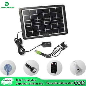 Solar Panel Tenaga Surya - Panel surya multifungsi dilengkapi dengan beberapa kabel pengisi daya Pengisian Daya Ponsel Tenaga Surya Portabel