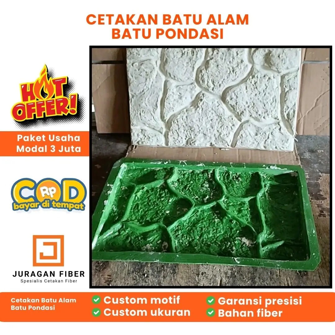 Cetakan Batu Alam Batu Pondasi Bahan Fiber