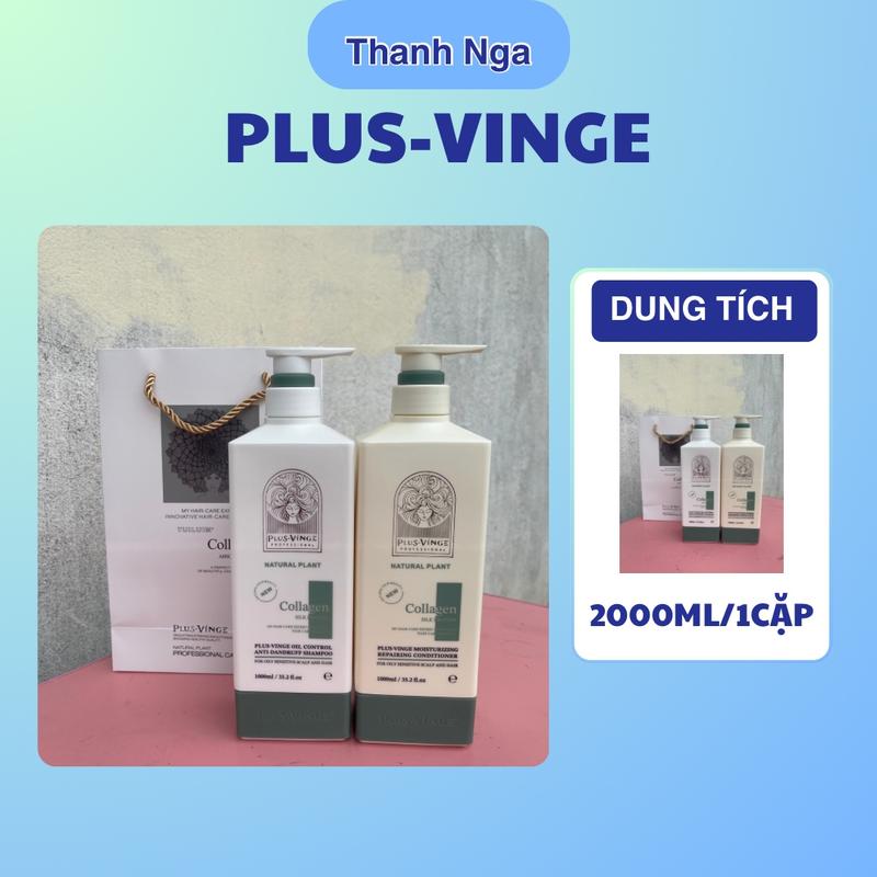 Cặp Dầu Gội Xả Collagen Vinge Plus Trắng - (phiên bản mới) dung tích 1000mlx2!