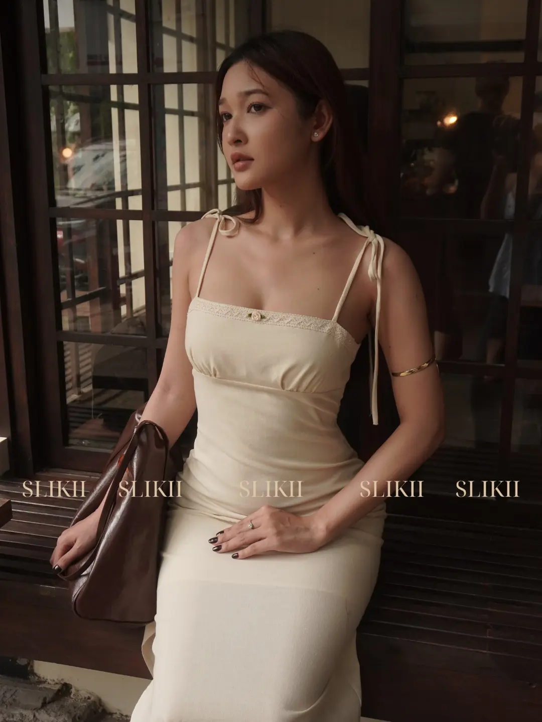 SLIKII HẠ THU - Đầm cột dây dáng dài vải linen dày dặn may 2 lớp phong cách thanh lịch | BigBuy360 - bigbuy360.vn
