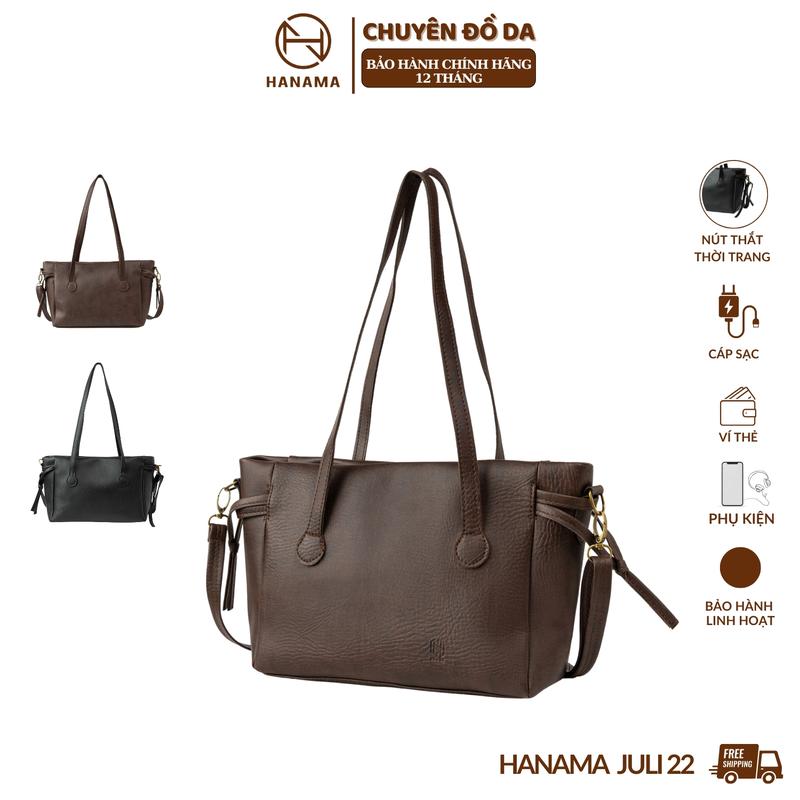 DAILY_HANAMA _Hanama Túi Xách Nữ HN JULI 22 Da PU Cao Cấp Màu Đen Nâu Dễ Phối Đồ Phù Hợp Đi Làm Đi Chơi Mua Sắm