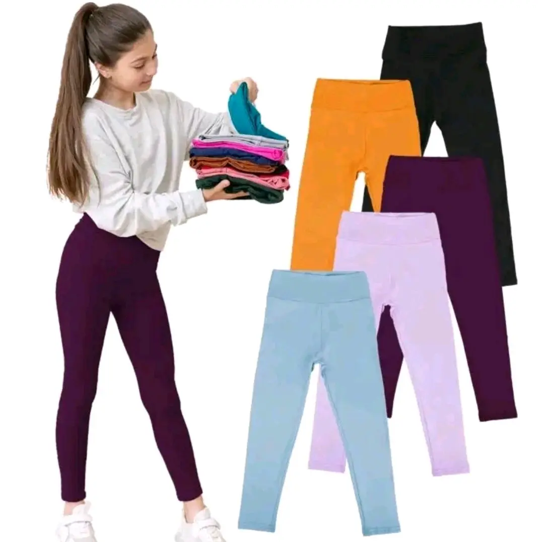NEW PLAIN KIDS LEGGING 100% COTTON COMFORT