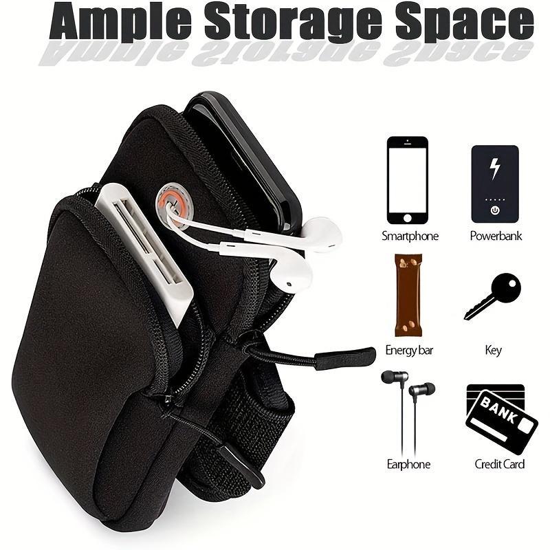 Running Arm Bag, Waterproof Sports Bag, Outdoor Phone Storage Bag for Running, Climbing, Hiking, Unique Headphone Jack Design Bag for Mobile Phones, Headphones, Keys, Cards 4