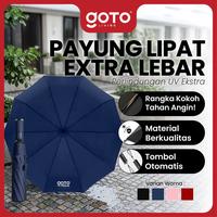 Gambar (Crazy Deal) Goto [COD] Reva Payung Lipat Umbrella Otomatis Polos Besar Anti UV Jumbo - BLACK dari Goto Living Kota Tangerang 1 Tokopedia