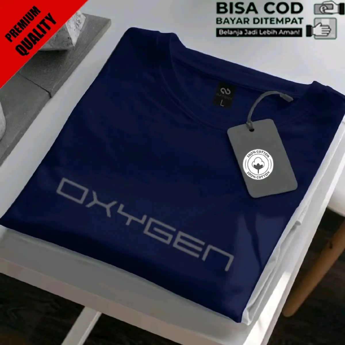 Promo !! Baju Kaos Distro OXG Text Silver Premium Quality Kaos Cotton Combed 30s Lengan Pendek T-Shrit Koas Unisex Pria/Wanita Nyaman Panjang