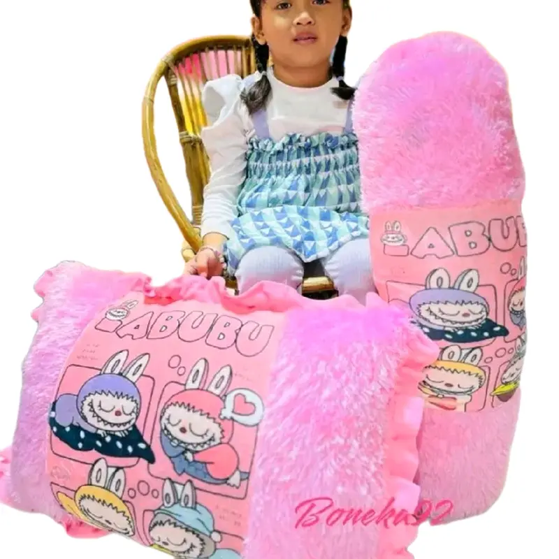 Bantal Guling set Karakter Labubu the monster Bed 4