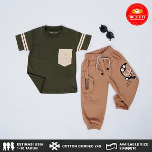 SETELAN OUTFIT Anak Kaos Saku 3D Dan Celana Jogger Usia 1-7 Tahun Fashion Anak Terlaris Bisa COD Parsel baju anak laki laki
