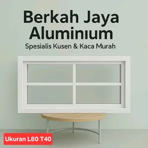 Jendela Aluminium Kaca Mati/Boven T40 x L80 hitam putih coklat Set