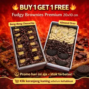 { Exlusive } Buy 1 Get 1 Fudgy Brownies 20X10 CM full toping ( PILIH VARIANT )