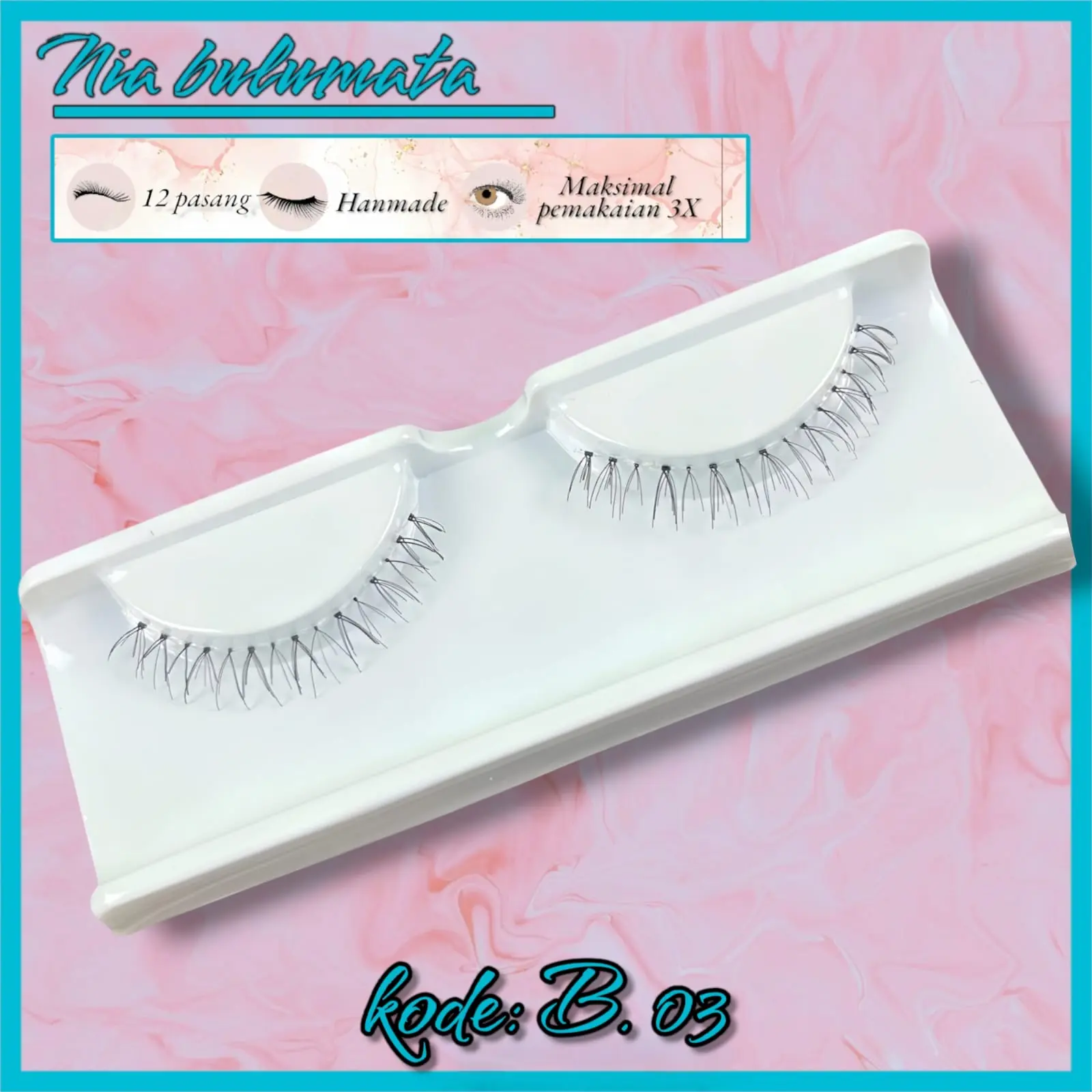 Bulumata bawah kode B03 lusinan 12 pasang eyelash bulumata wediing