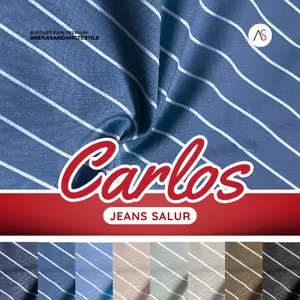 Aneka Sandang Textile Kain Ecer Carlos Jeans Salur Premium / Jeans West Salur - Harga per 0,5 Yard