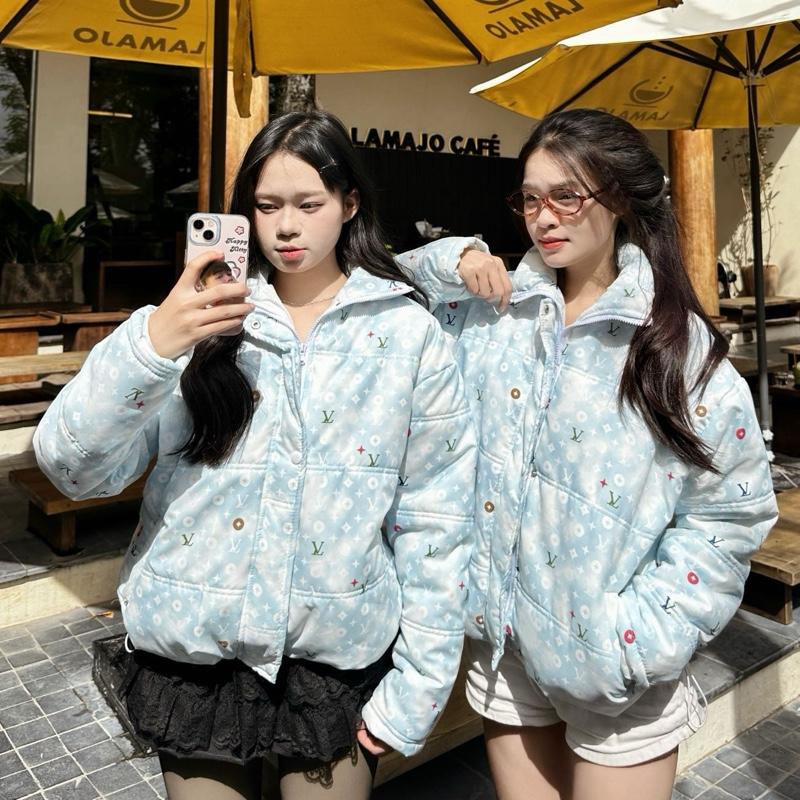  ÁO PHAO HOẠ TIẾT XANH LOANG HOT 2025 DÁNG VỪA TRẦN BÔNG 5 PHÂN 