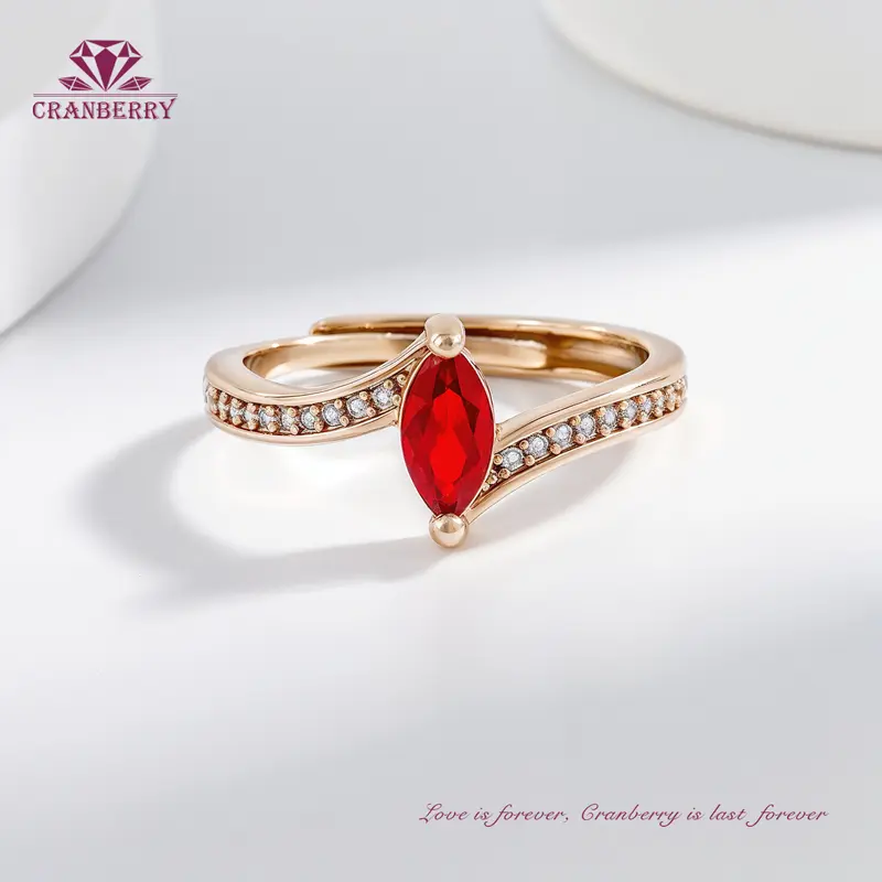 OS1-R97 Cincin Permata Red Ruby wanita elegant high quality Cranberry Jewelry original store cantik elegan lapis anti karat anti luntur anti berubah warna garansi 1 tahun Free Box R97 1
